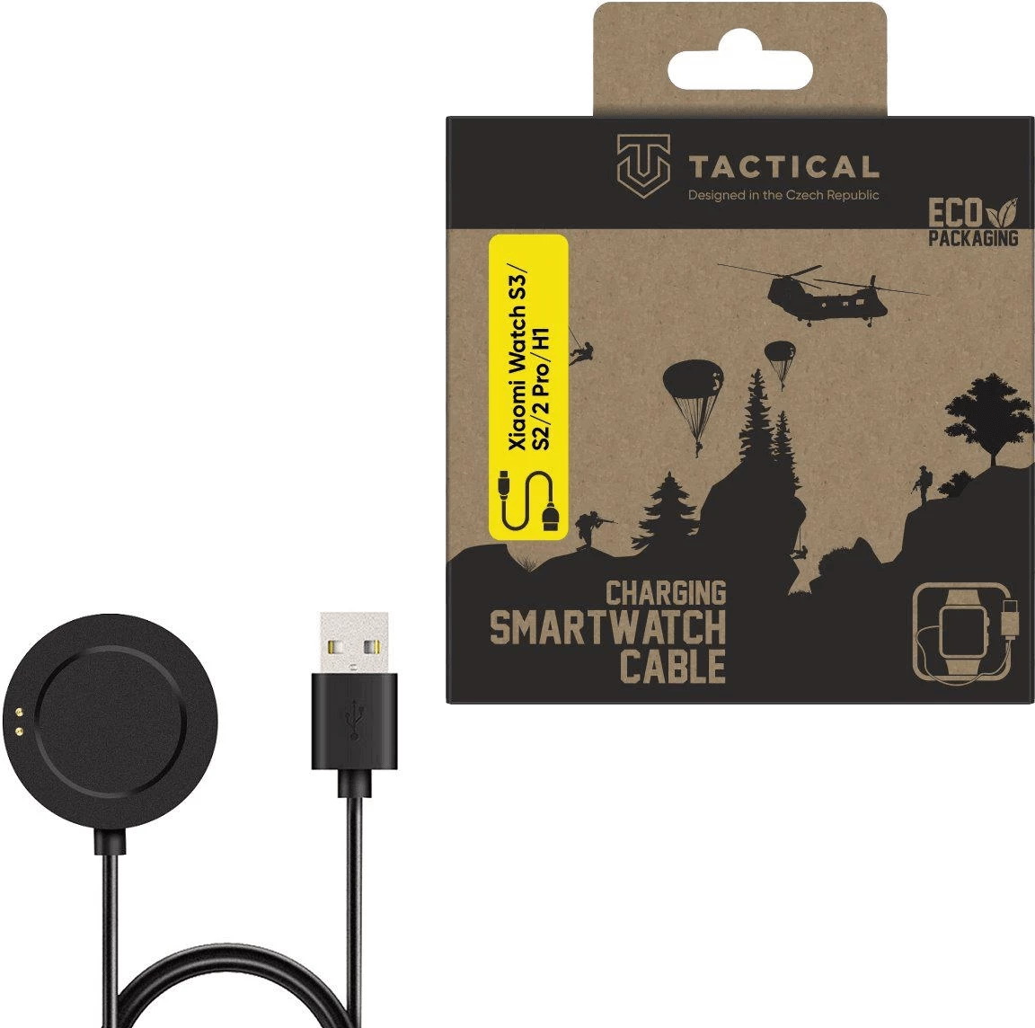 Kabllo karikimi USB për smartwatch Tactical 22674, kompatibile me Xiaomi Watch S3/S2/2 Pro/H1, 100 cm, e zezë