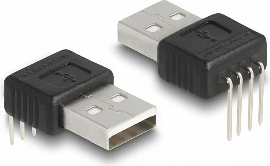 Adapter USB 2.0 DeLOCK Type-A mashkull në 4-pin 90° (down), i brendshëm, i zi
