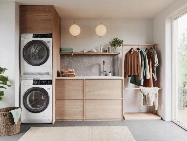 Konektor për lavatriçe dhe tharëse Electrolux E1WYHSK2, universal 60 cm, me raft tërheqës 34 cm, i bardhë