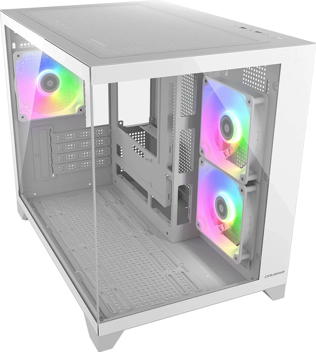 Kasë Cougar FV150 ARGB Mini Tower, micro-ATX/Mini-ITX, xham i temperuar, e bardhë