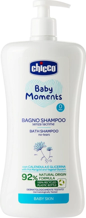 Shampon trup e flokë për fëmijë Chicco Baby Moments, 750ml