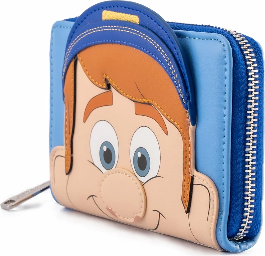 Portofol Loungefly Disney Wreck-It Ralph Fix-It Felix Zip Around, lëkurë vegane, blu