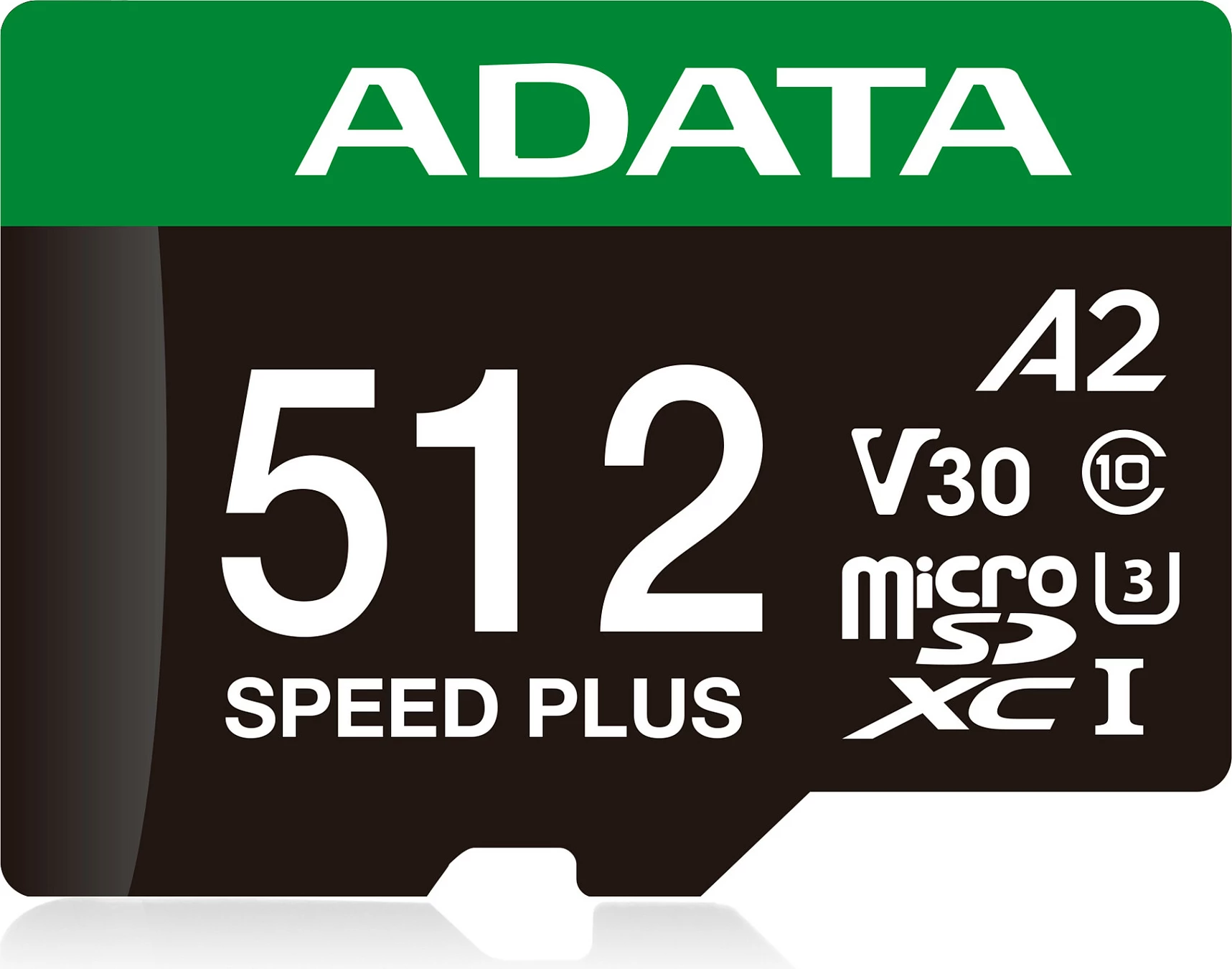 Kartelë memorie ADATA Speed Plus microSDXC 512GB, UHS-I U3 V30 A2, me adapter SD, e zezë/jeshile/bardhë