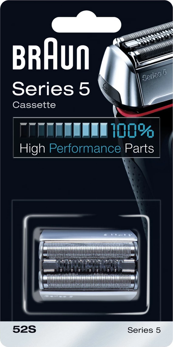 kokë zëvendësuese për makinë rroje, Braun, Series 5 52S 072195, kasetë me sitë, argjendtë