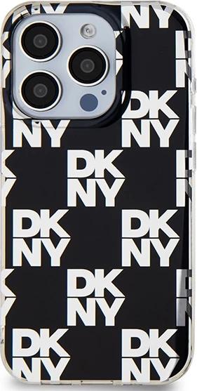 Mbështjellës DKNY IML Checkered Mono Pattern për iPhone 15 Pro, i zi