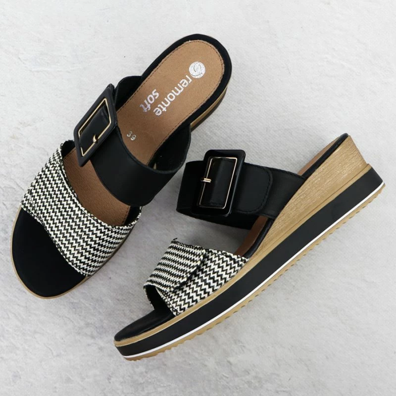 Sandale platforme për femra Remonte, të zeza