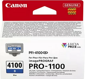 Kartrix boje Canon LUCIA PRO II PFI-4100 B, Standard Yield, 805 faqe, për imagePROGRAF PRO-1100, Blu