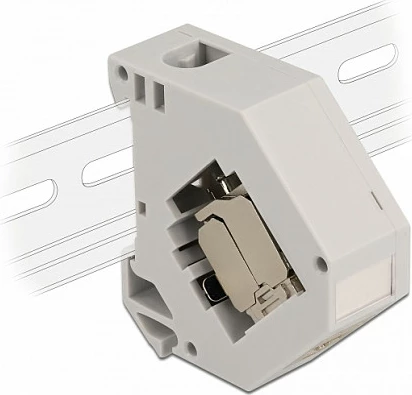 Adapter shinë DIN DeLOCK Keystone RJ45 Cat6A LSA, gri