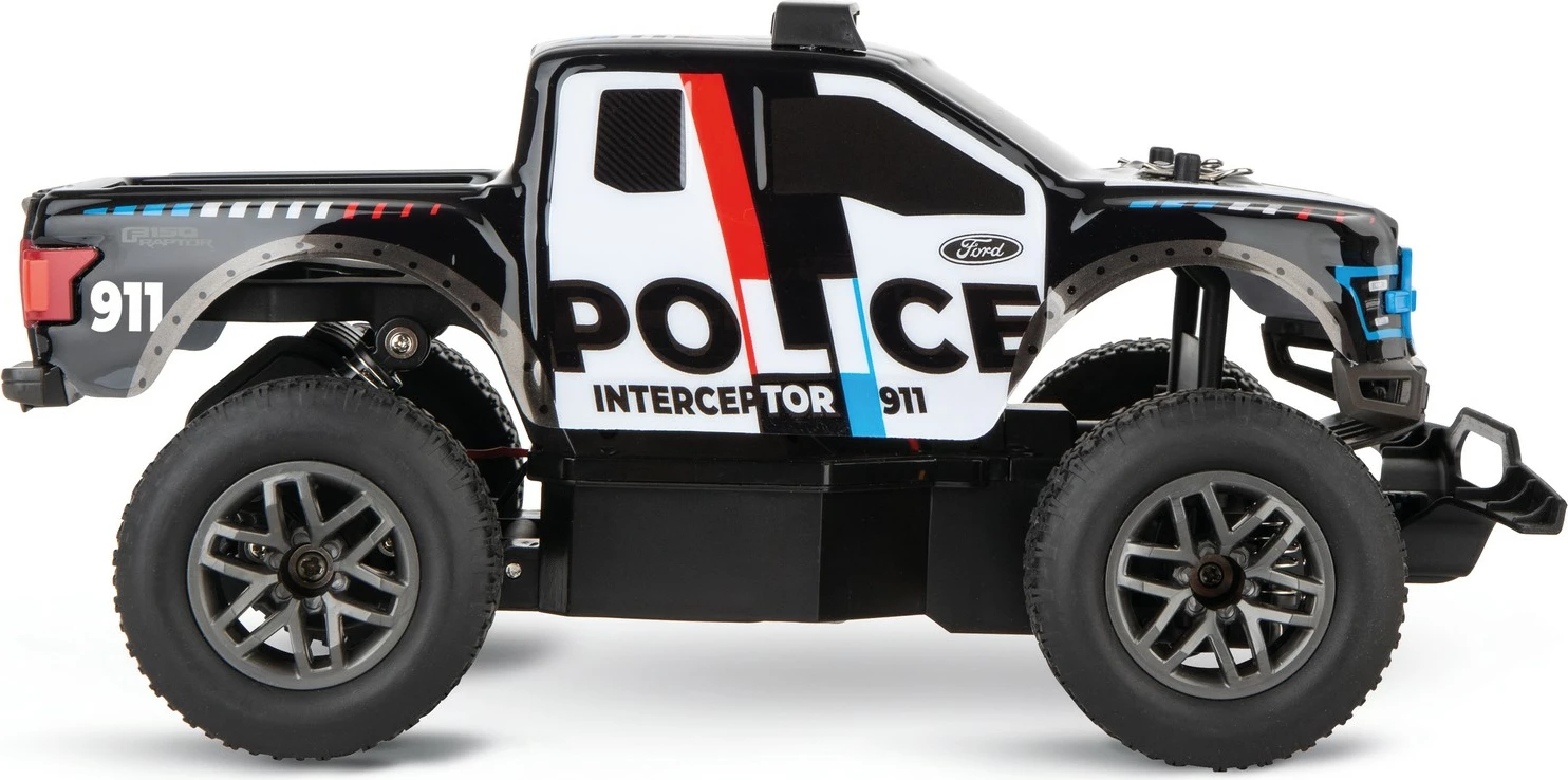 Makine lodër Carrera Ford F-150 Raptor Police RC, 2.4GHz, offroad, 20 min bateri, zi/bardh/blu