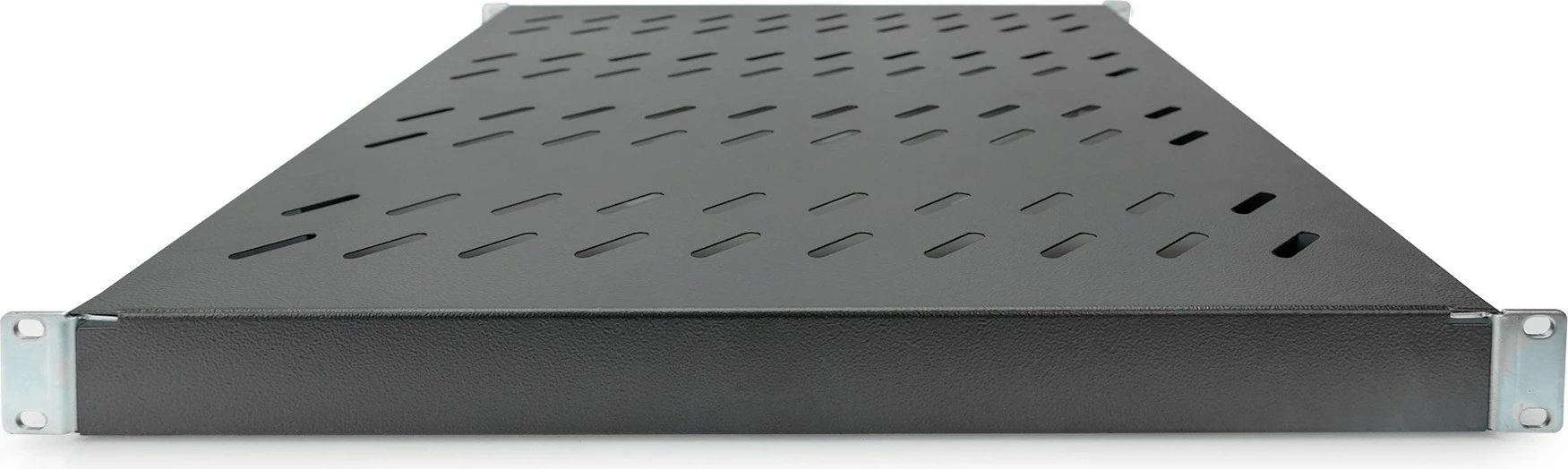 Raft i rregullueshëm Digitus për kasë rrjeti 19 inç, çelik, i zi