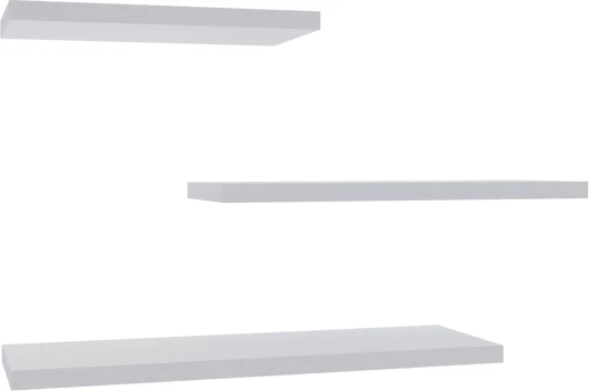 Raft muri Leila, set prej 3 copash, melaminë, ngjyrë e bardhë, 40x14x2cm