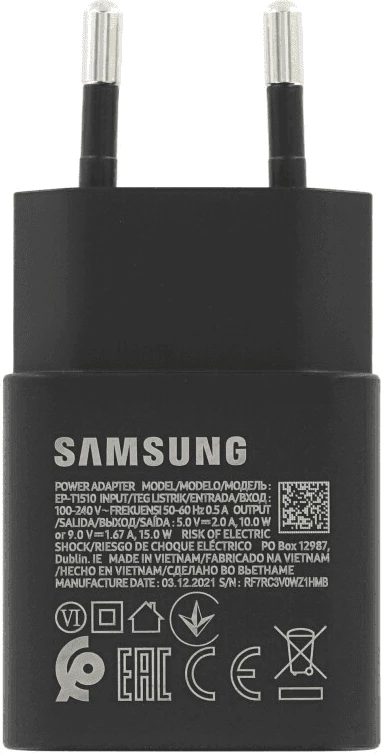 Adapter karikues shtëpie Samsung EP-T1510XBE 15W PD USB-C, i zi, bulk