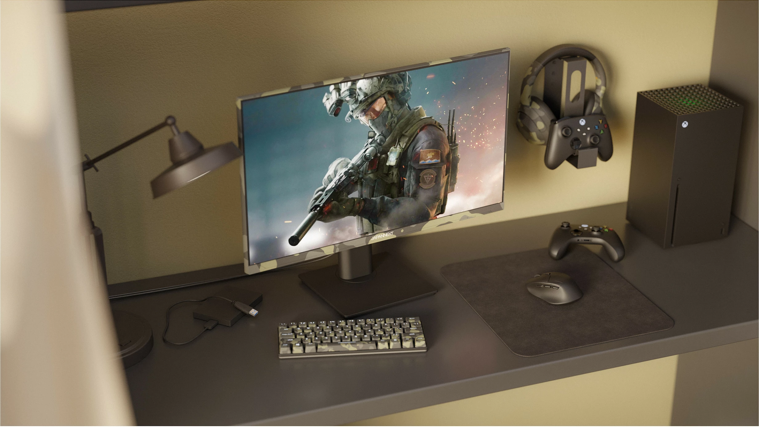 Monitor gaming JapanNext 23.8" Full HD, FreeSync, HDR, altoparlantë të integruar, i zi