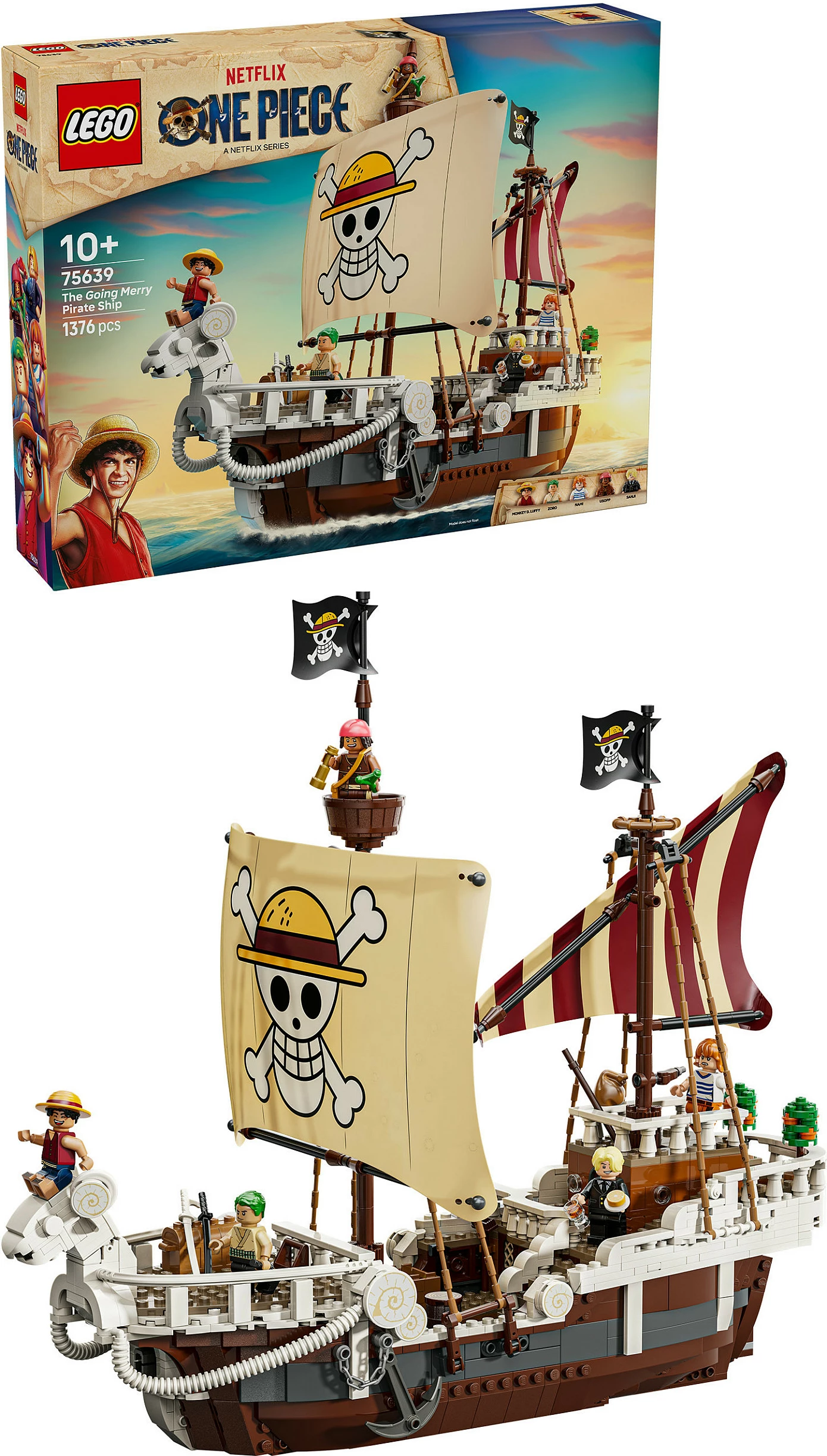 Set ndërtimi LEGO ONE PIECE The Going Merry Pirate Ship 75639, 1376 pjesë, 10+, multikolor