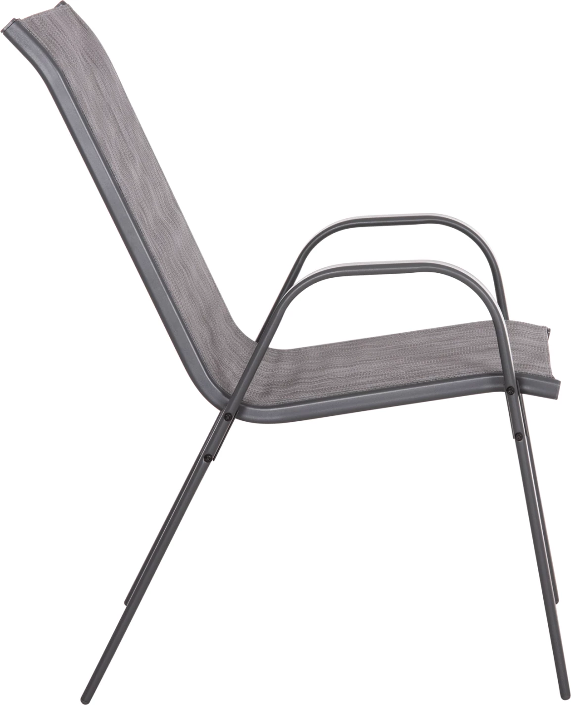 Karrige për jashtë LEON, kornizë metali gri & tekstilene, set prej 4 copash, 55x70x91H cm