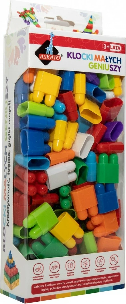 Blloqe ndërtimi plastike ASKATO Little Genius, 150 copë, shumëngjyrëshe