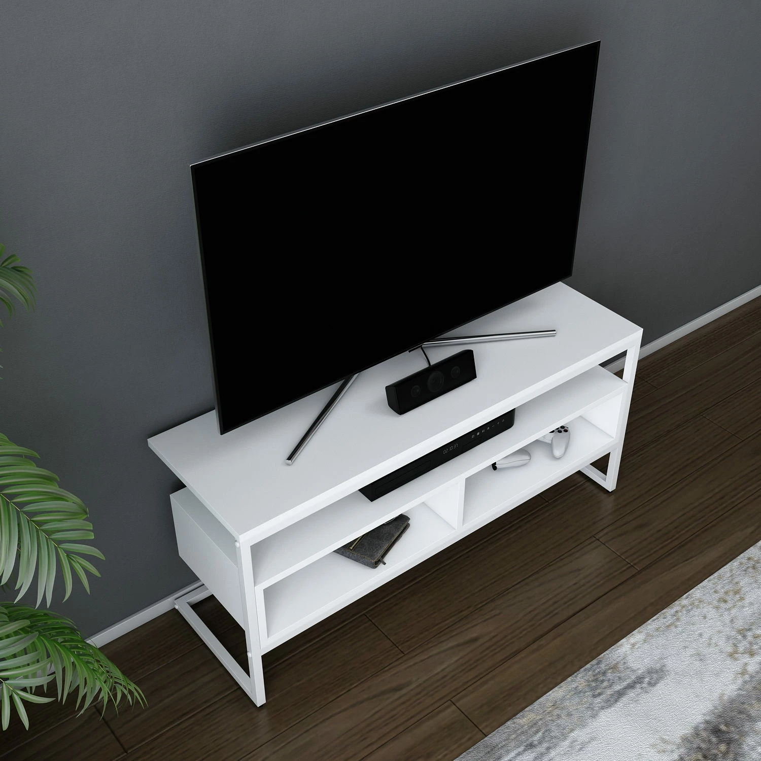 Komodë TV Hanah Home, Merrion, ngjyrë e bardhë