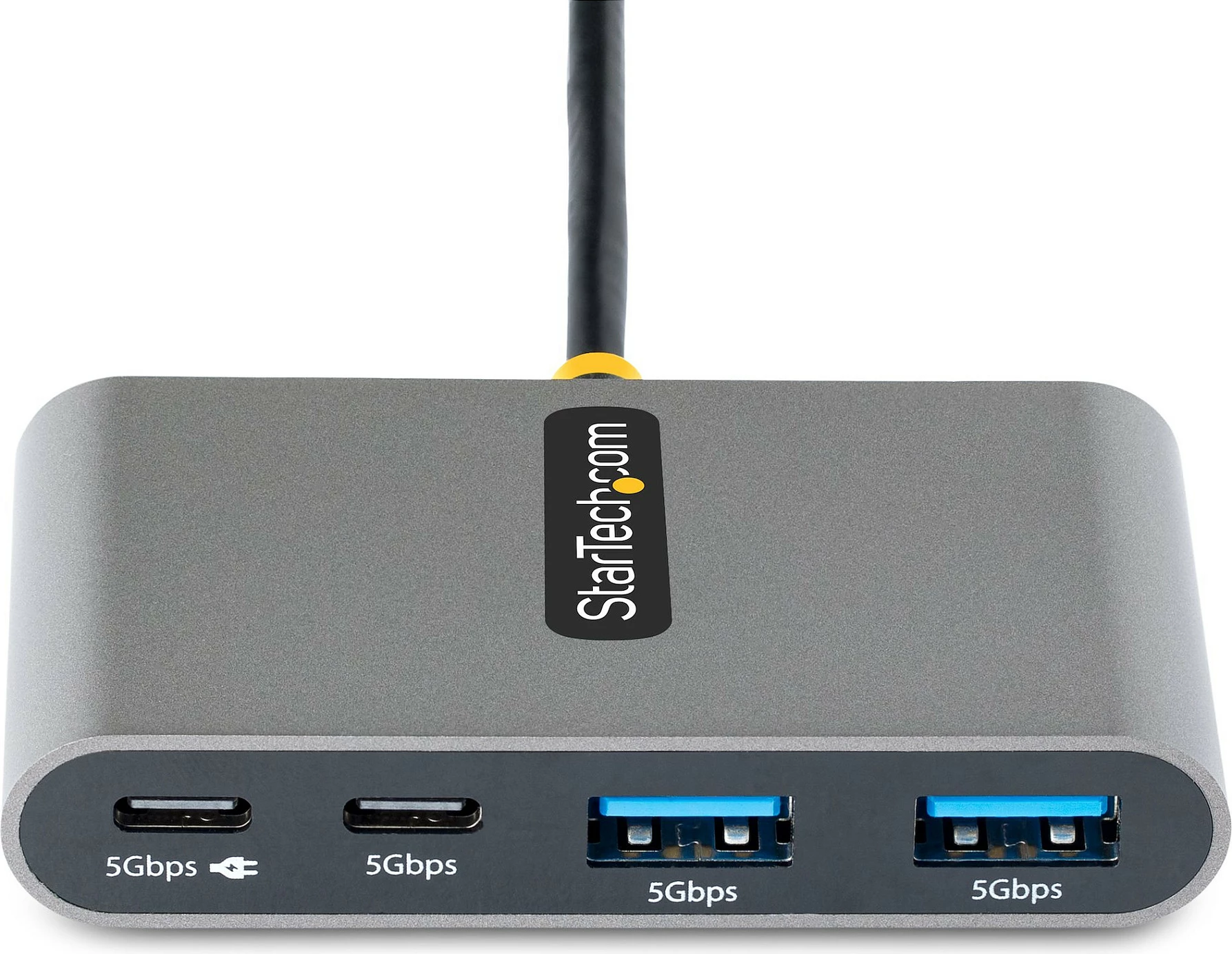 Hub USB-C StarTech 4-Port, 2x USB-A + 2x USB-C, 100W Power Delivery, 5Gbps, kabllo 30cm, gri