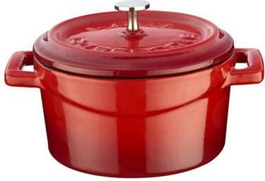 Tenxhere kaserolë mini, LAVA, 10 cm 350 ml, gize me smalt, e kuqe