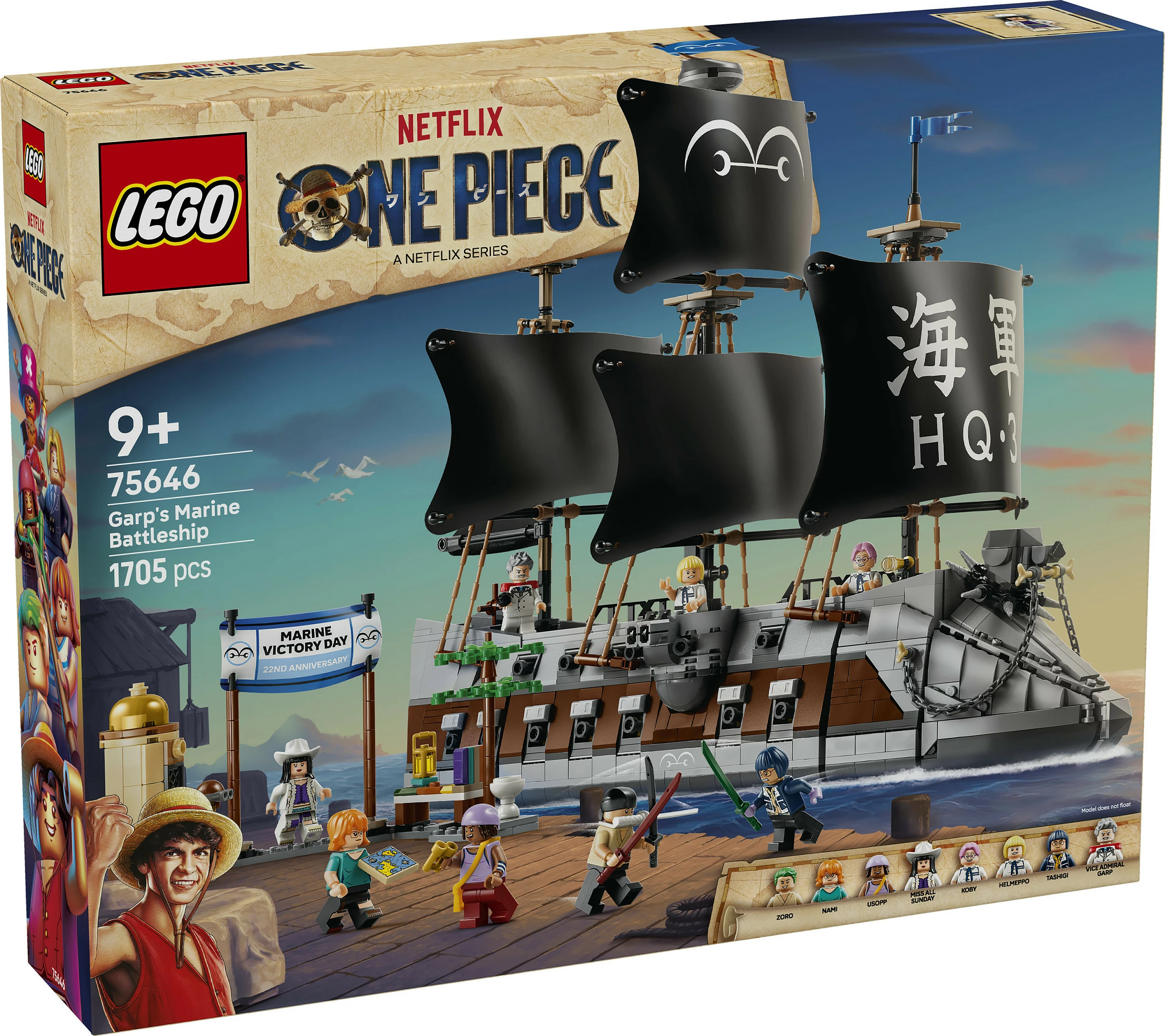 Set LEGO One Piece 75646 Garp’s Marine Battleship, 1705 pjesë, 9+