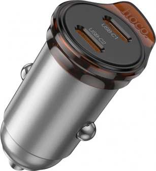 Karikues veture HOCO NZ16B QC/PD 45W 3A, 2x USB-C, gri