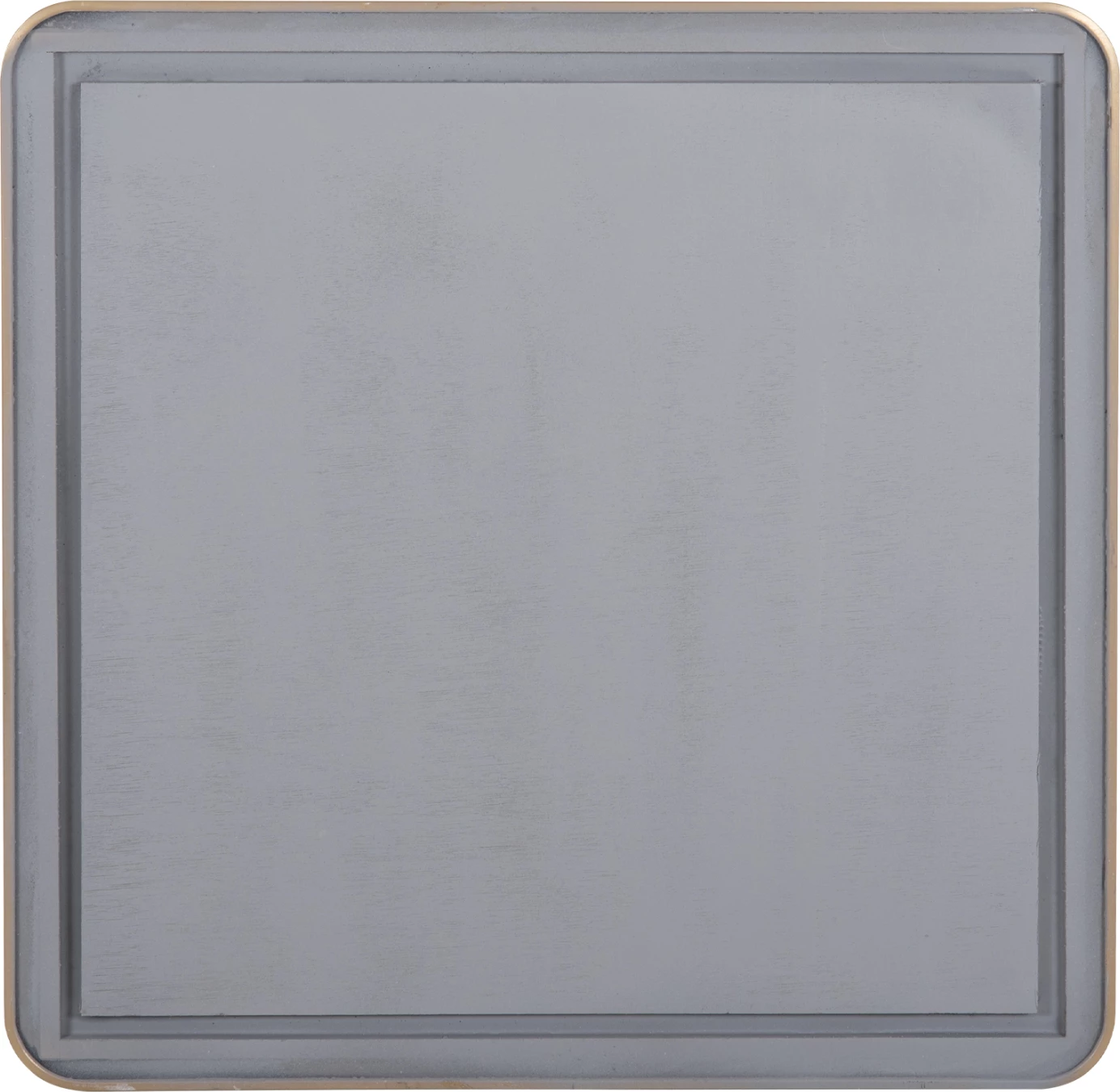 Sipërfaqe tavoline katrore prej guri të sinterizuar FH6655.12, mermer i bardhë me kornizë të artë, 80x80 cm