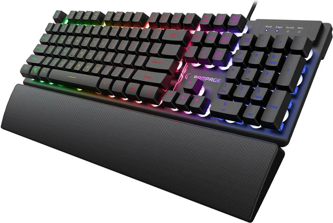 Set gaming Rampage Fortuna, tastierë me maus, RGB, 12800 DPI, e zezë