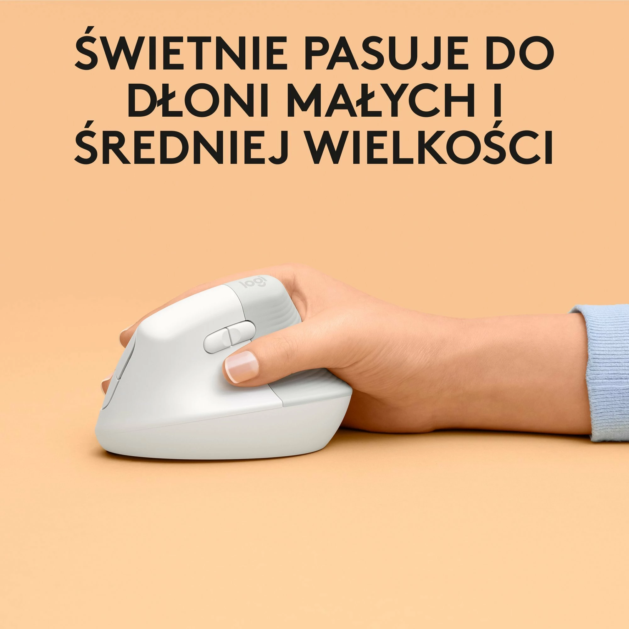 Maus Logitech Lift për Mac 910-006477 vertikal ergonomik wireless 4000 DPI Bluetooth/USB, i bardhë