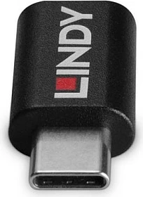 Adapter bllokues të dhënash LINDY Data Blocker USB 3.2 Type-C në Type-C, 100W, i zi