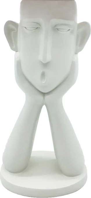 Vazo dekorative ROMANCE, figurë, polirezine, e bardhë, 13x9x26 cm