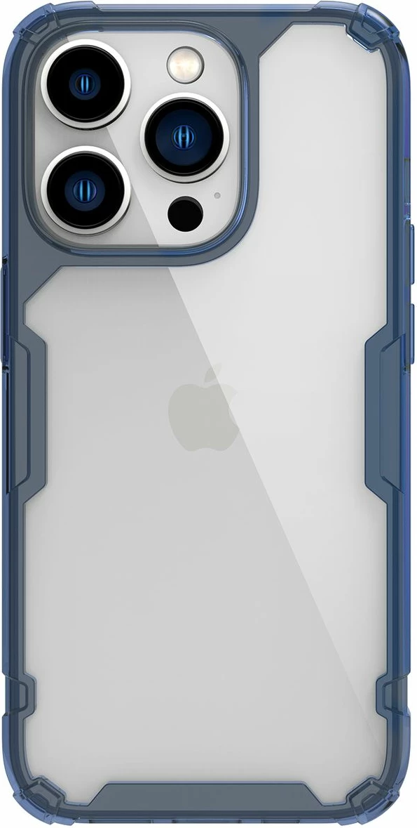 Mbështjellës Nillkin Nature Pro për iPhone 14 Pro, i fortifikuar, Kaltër/Transparent
