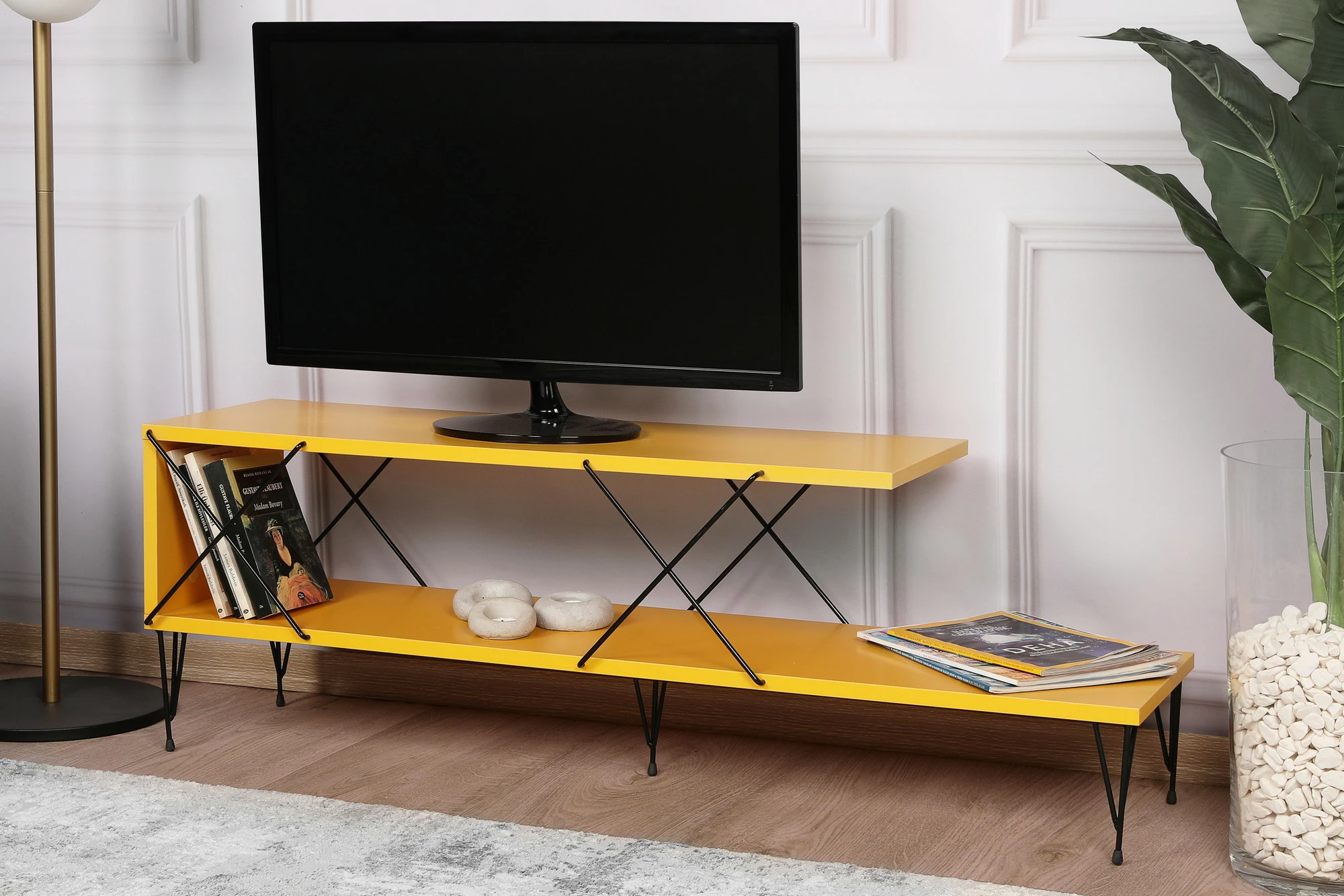 Komodë TV Hanah Home, Street, ngjyrë e verdhë