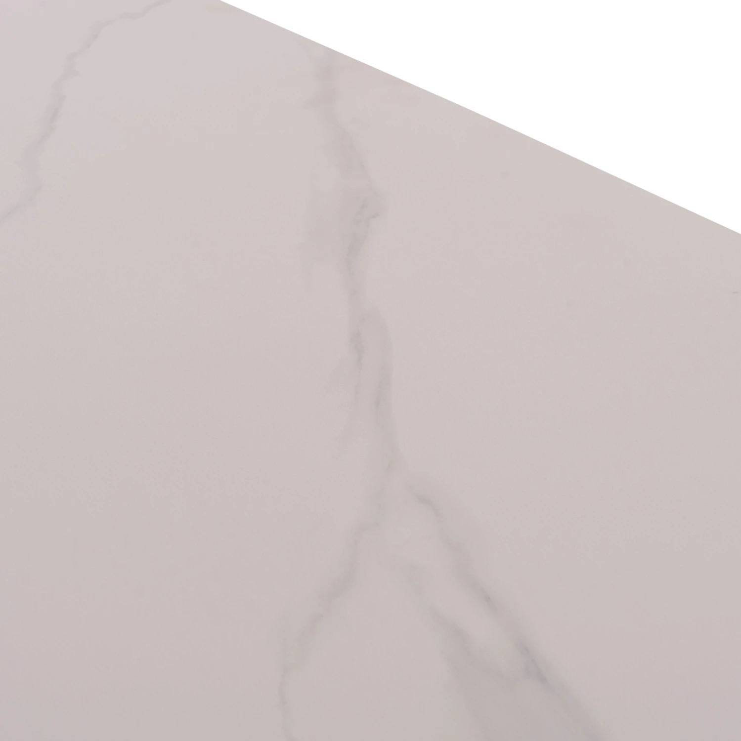 Tavolinë ngrënieje RAVEN, sipërfaqe qeramike, pamje mermeri të bardhë, 160x80x74cm