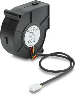 Ventilator ftohës radial DeLOCK 75x75x30mm, 12V DC, 3-Pin, i zi