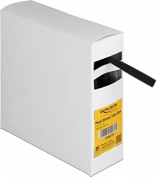 Tub termo-tkurrës DeLOCK 7.9 mm, 5 m, 3:1, me ngjitës, i zi