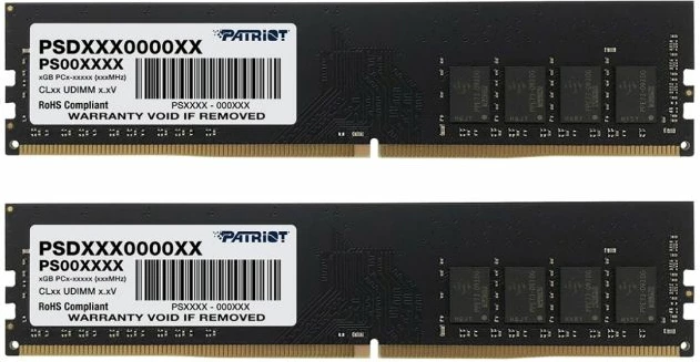 RAM Memorje Patriot Signature Line PSD416G3200K 16GB (2x8GB) DDR4 3200MHz CL22 UDIMM 1.2V, PCB e zezë, set 2 copë