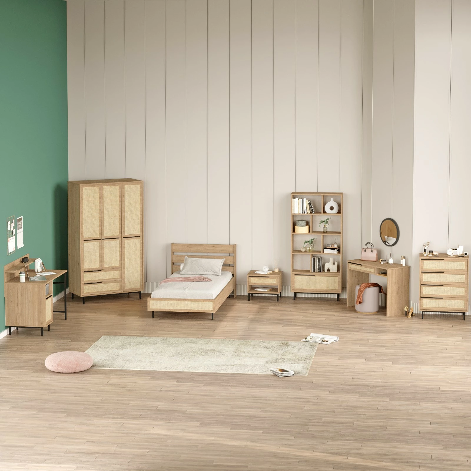 Set dhome për të rinj Skye Decor, ngjyrë lisi, ON27-SU