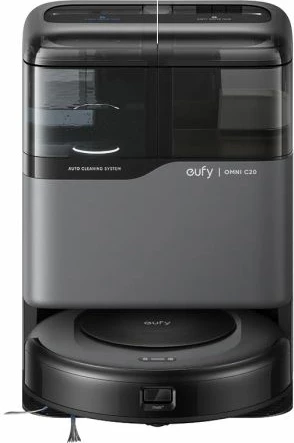 Robot fshesë me korrent Anker Eufy Omni C20, 7000 Pa, thithje & fshirje, stacion vetë-pastrues, profil 8.5 cm, e zezë/gri
