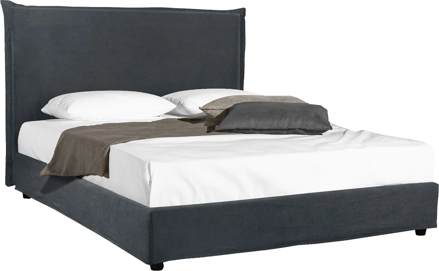 Krevat City, për dyshek 160x200cm, ngjyrë gri e errët, 205x160x110