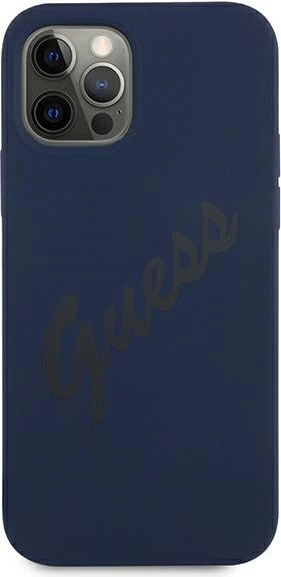 Mbështjellës Guess GUHCP12LLSVSBL për iPhone 12 Pro Max 6.7", silikon, Blu