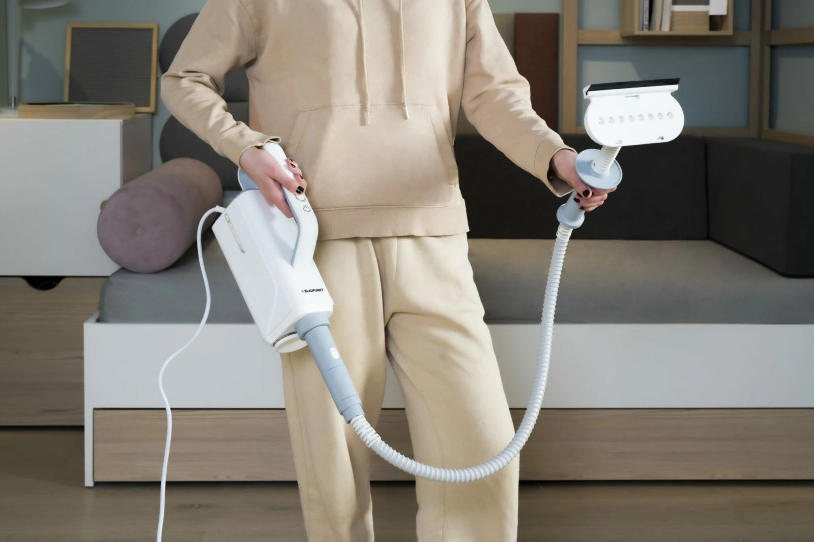 Mop me avull Blaupunkt STM601, 1500 W, 360 ml, Gri/Bardhë, me aksesorë