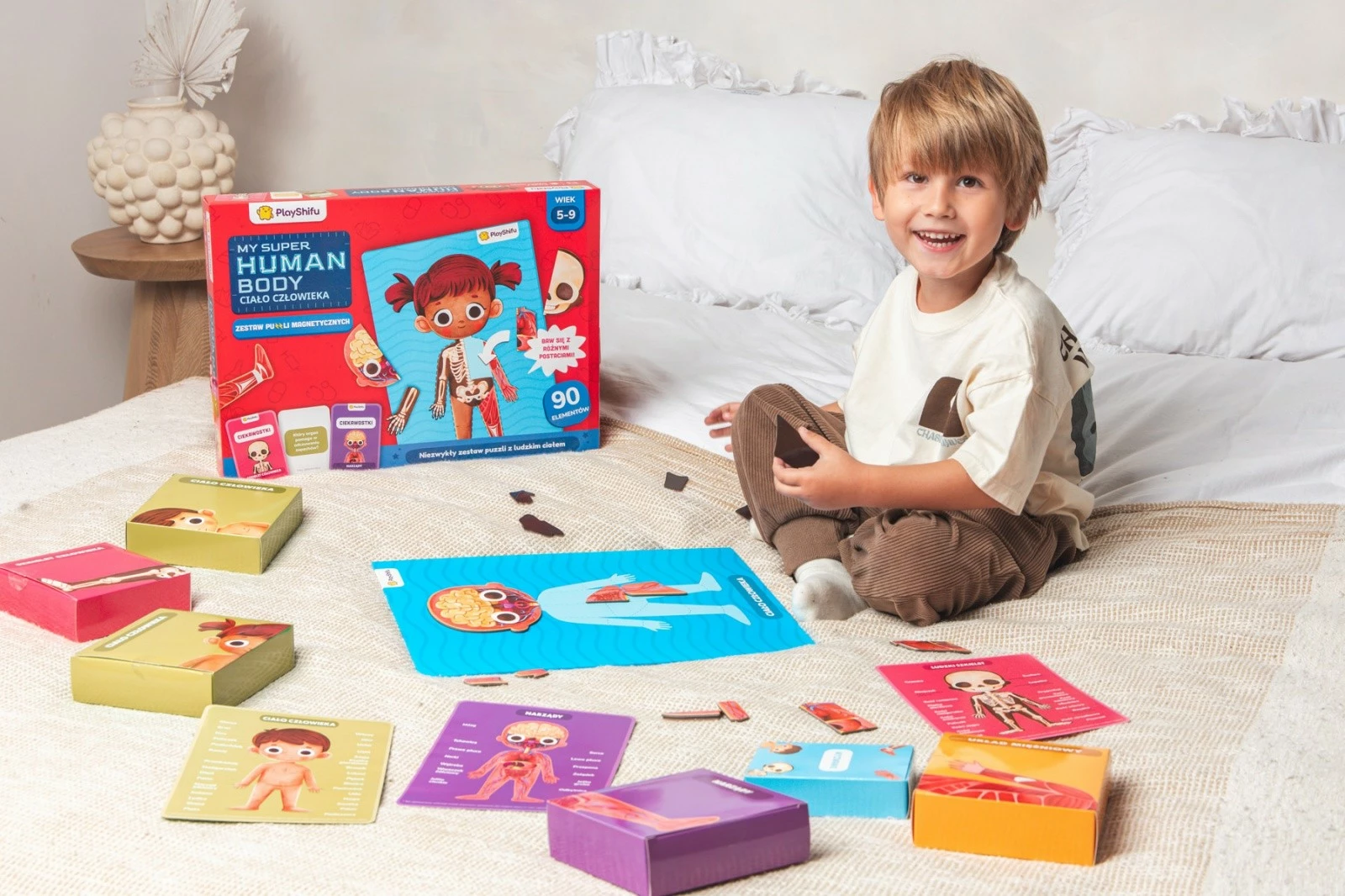 Set edukativ magnetik, PlayShifu, My Super Human Body 011-BLM0012, 90 pjesë, tabelë magnetike, moshat 5-12, set