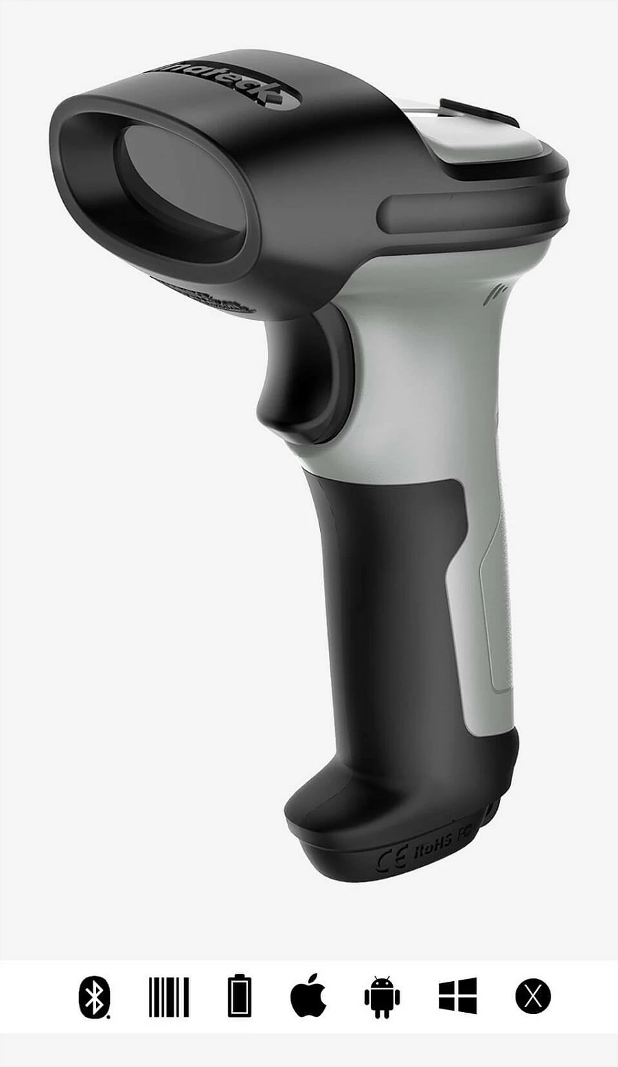 Skaner barkodi Inateck BCST-70, 1D laser, Bluetooth/USB, 2600mAh, i zi/gri