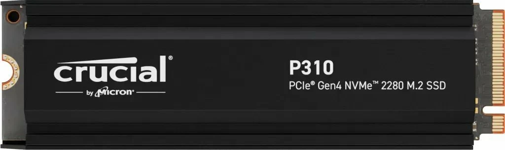 SSD Crucial P310 CT1000P310SSD5 1TB M.2 2280 PCIe x4 Gen4 NVMe me radiator, e zezë