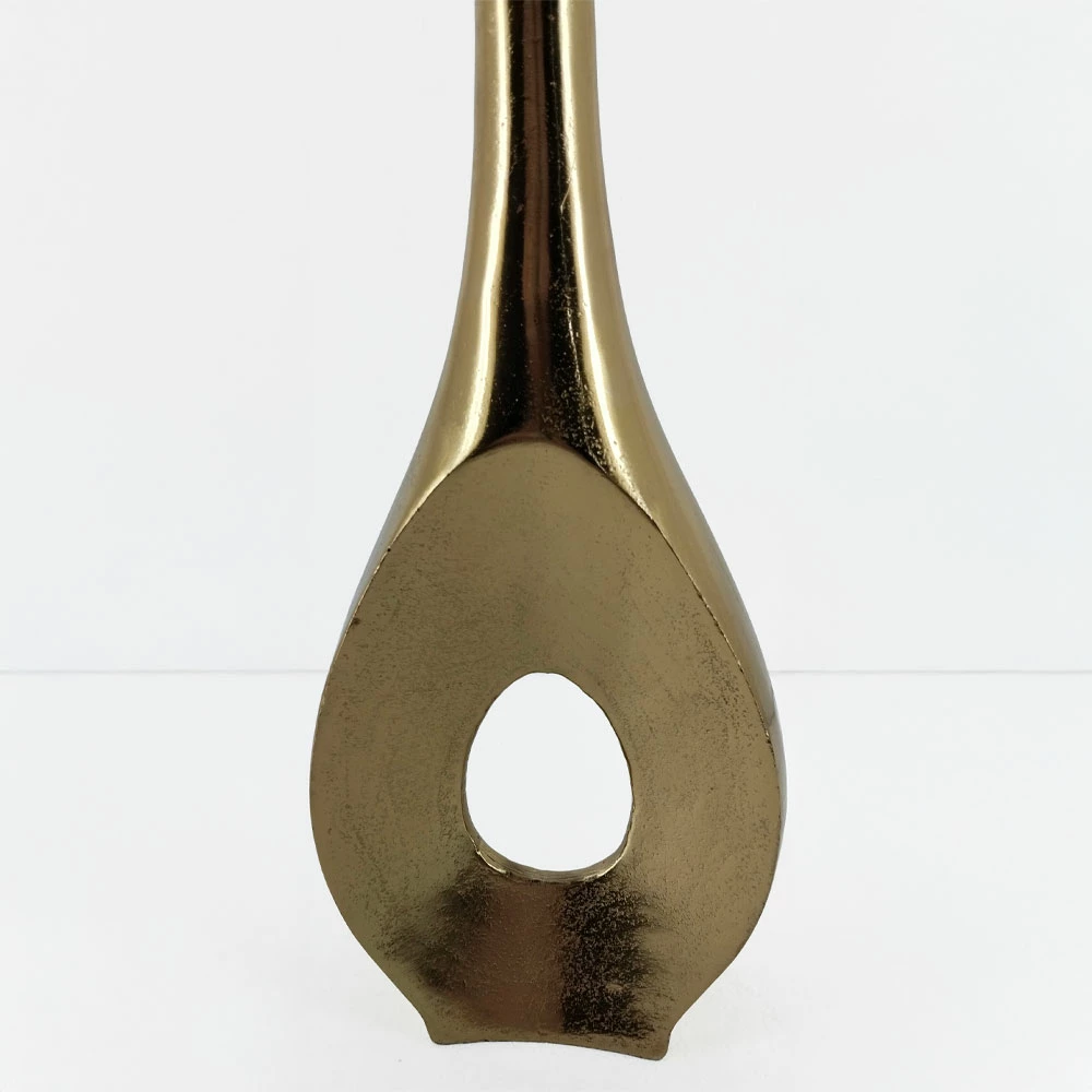 Vazo Adel, alumin, ngjyrë ari, 19x7x56cm