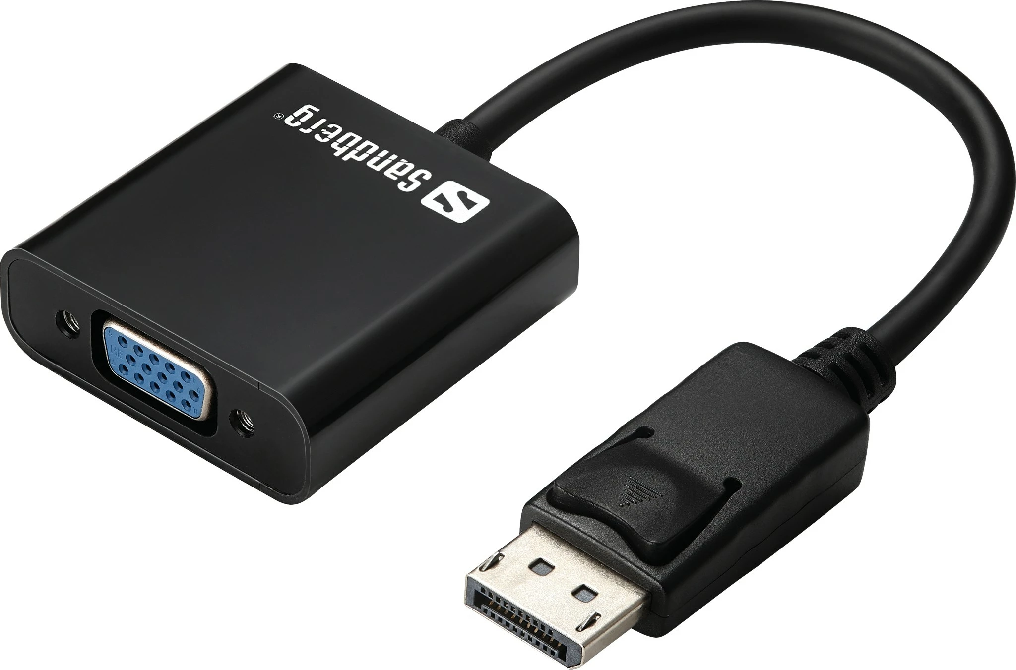 Adapter DisplayPort>VGA Sandberg, DisplayPort, VGA (D-Sub), 1920 x 1080 pixels, e zezë