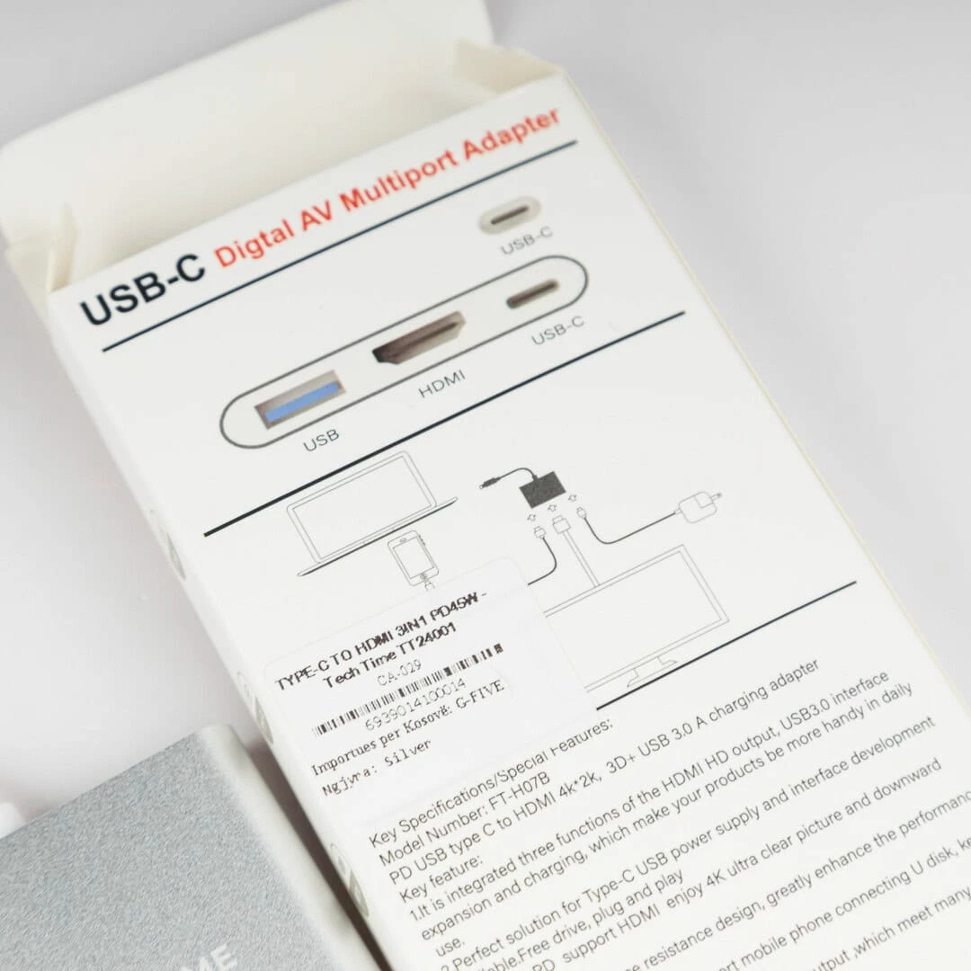 Docking Station Hub Type-C To Hdmi 3in1 TECH TIME TT24001