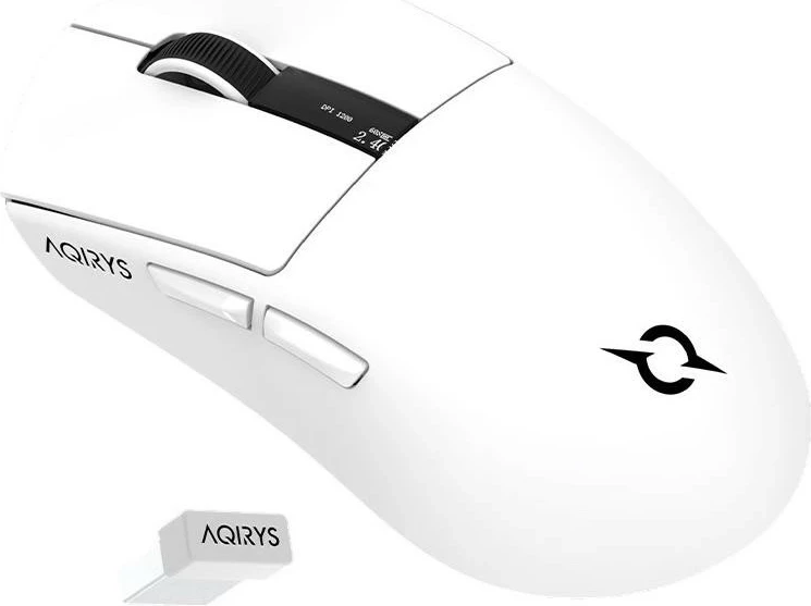Maus Aqirys ZEPHYR, RGB, Wireless+Wired, i bardhë