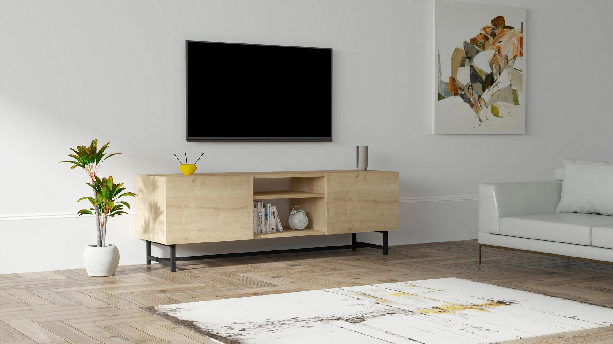 Komodë TV Skye Decor, ngjyrë Sapphire, Tugi v2