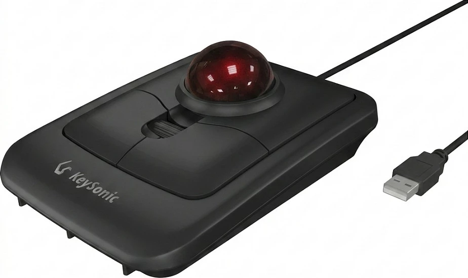 Maus trackball KeySonic KSM-4006-UT, optik, USB Type-A, i zi/kuqe